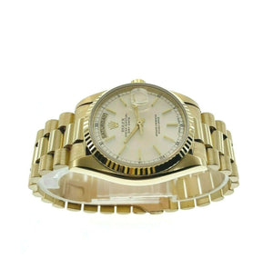 Rolex Day Date 18K President 36mm Watch 18038 Vintage 1980 with Champagne Dial