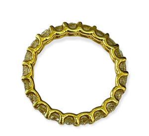 Round Brilliants Eternity Diamond Ring Band Yellow Gold 14kt