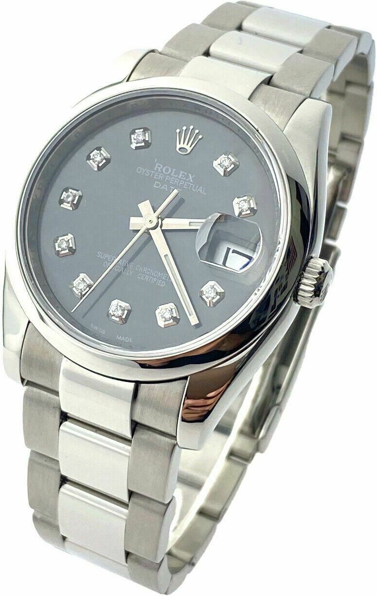 Rolex Watch 34mm Datejust 115200 Stainless Steel Z Serial 2006