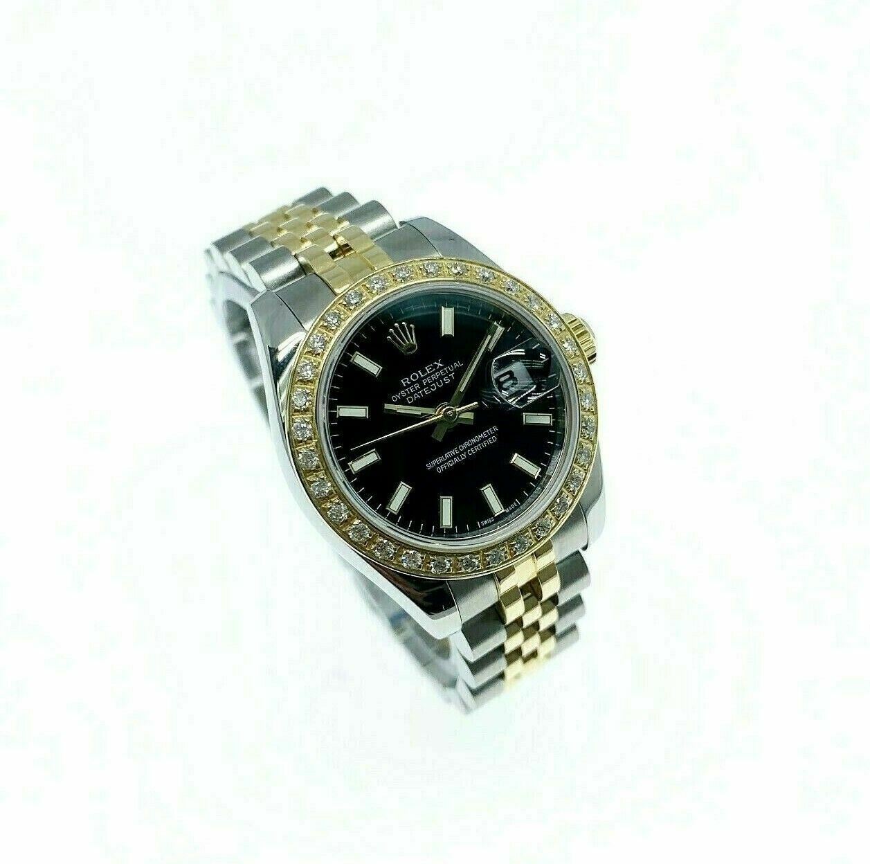 Rolex 26MM Lady Datejust 18 Karat Yellow Gold Steel Watch Ref # 179163