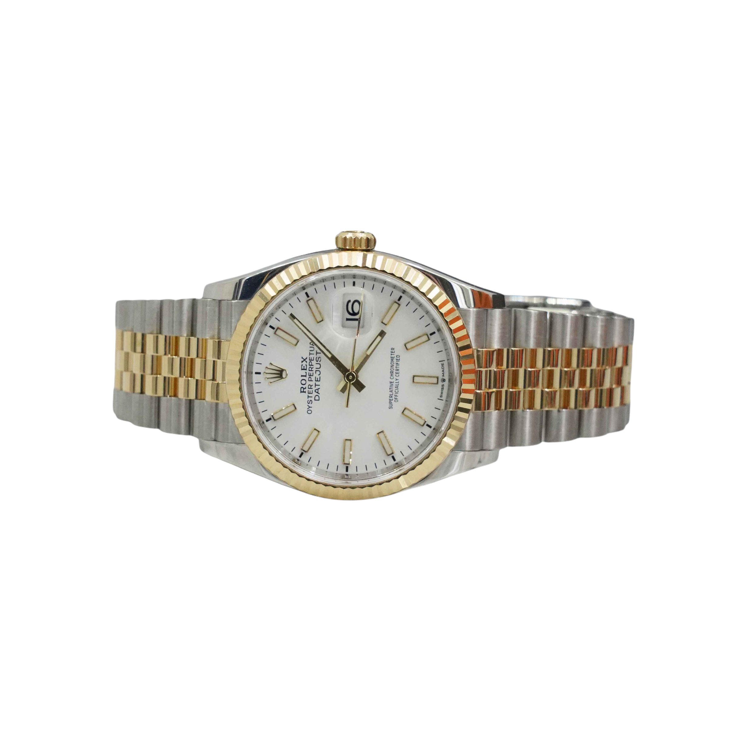 Rolex 36MM Datejust Watch 18K Yellow Gold Stainless Steel Ref 12633