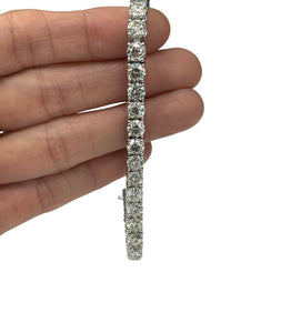 Tennis Bracelet Round Brilliants Diamonds 16.64 Carats White Gold