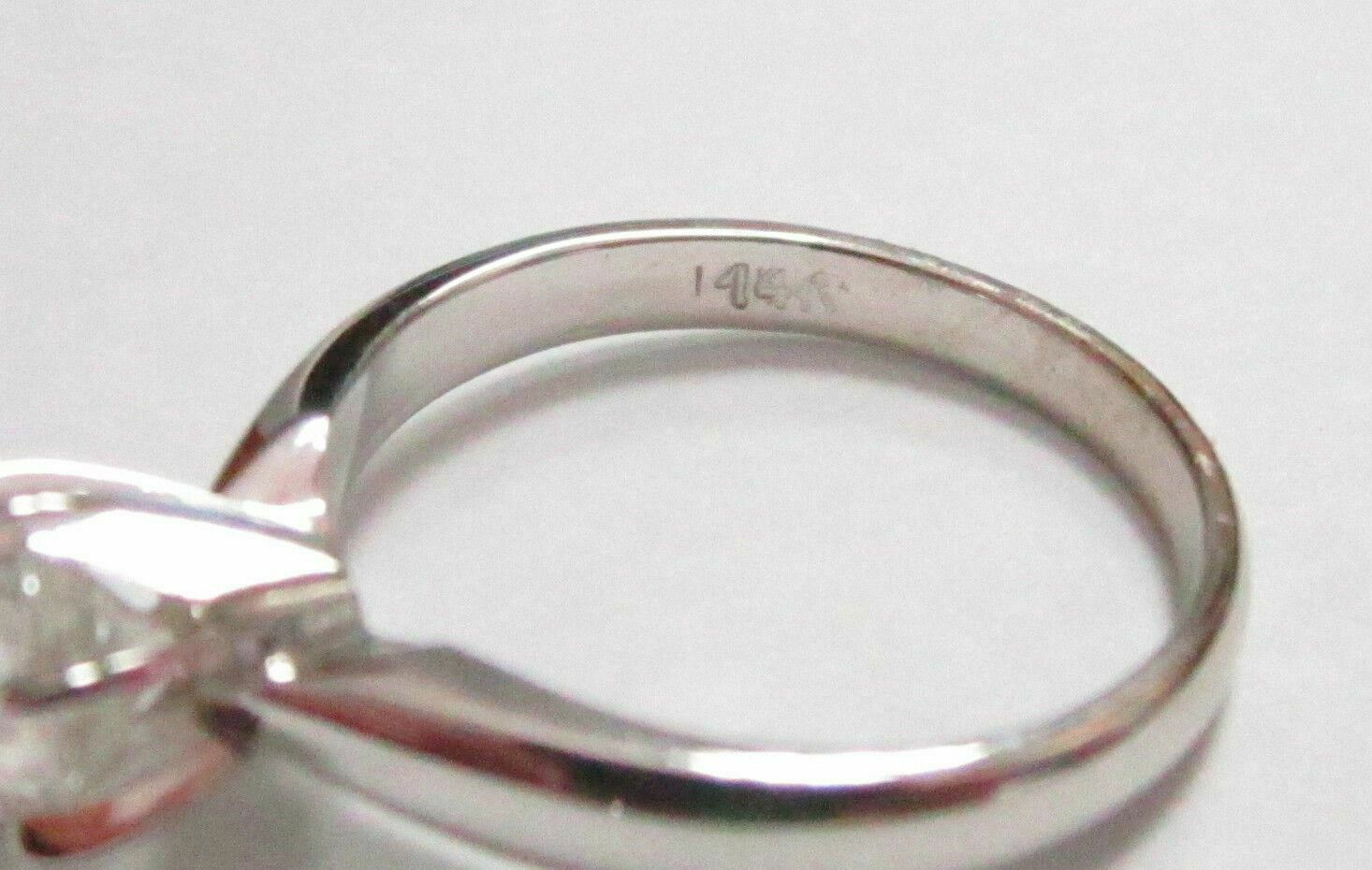 .77 TCW Round Cut Diamond Solitaire Engagement Ring Size 5.5 G I2 14k White Gold