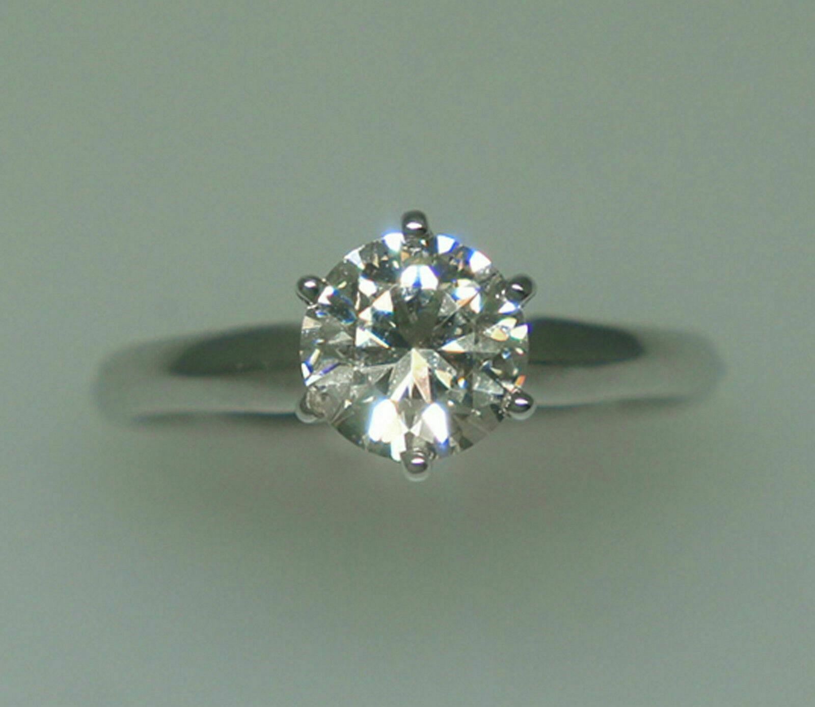 FINE EGL Certified 1.00 Ct Round Brilliant Cut Diamond Solitaire Wedding Ring