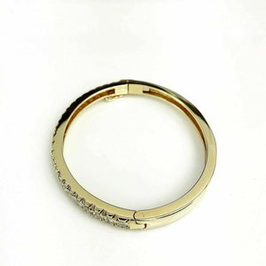 3.60 Carats t.w. Diamond Bangle Bracelet E - F VS 14K Yellow Gold Made in USA