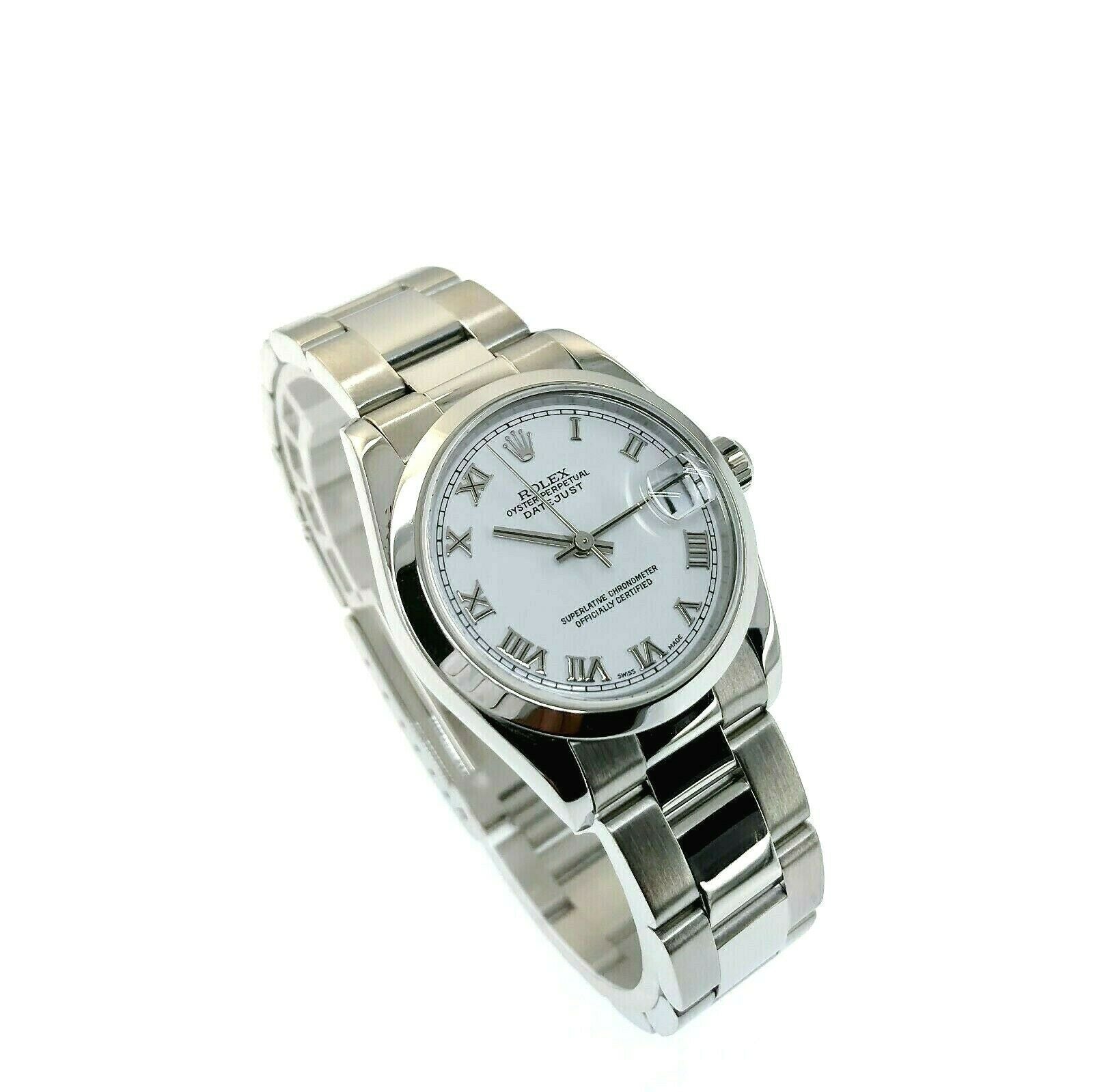 Rolex 31MM Lady's Datejust Oyster Watch Stainless Steel Ref # 78240 Box Papers