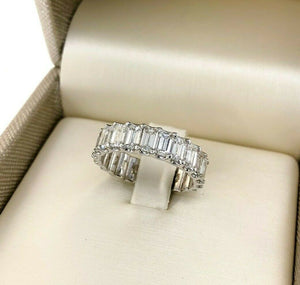 5.35 Carats tw Emerald Cut Diamond Eternity Wedding Anniversary Band 18K Gold