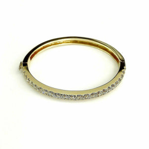 3.60 Carats t.w. Diamond Bangle Bracelet E - F VS 14K Yellow Gold Made in USA
