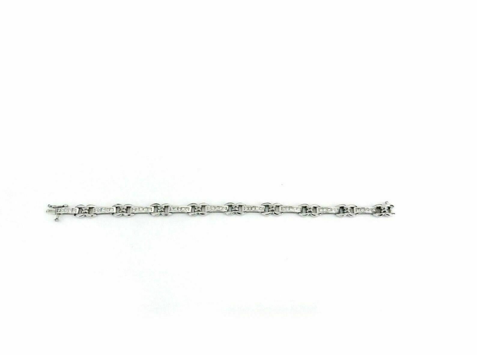 2.36 tcw Princess Cut Chennel Set Diamond Bracelet in 14K White Gold