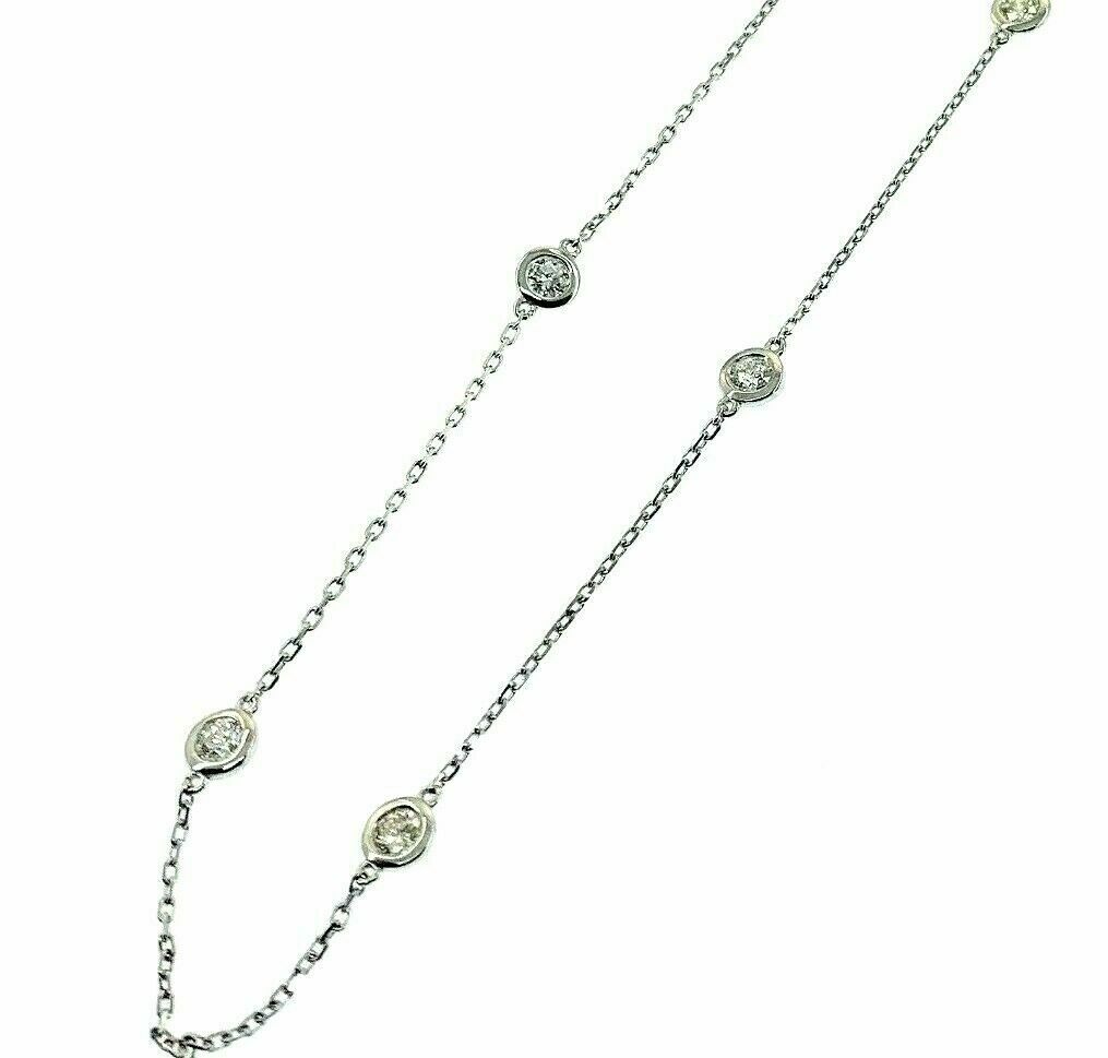 1.22 Carats t.w. Hand Assembled Diamond by The Yard Necklace Chain 14K 20 Inches