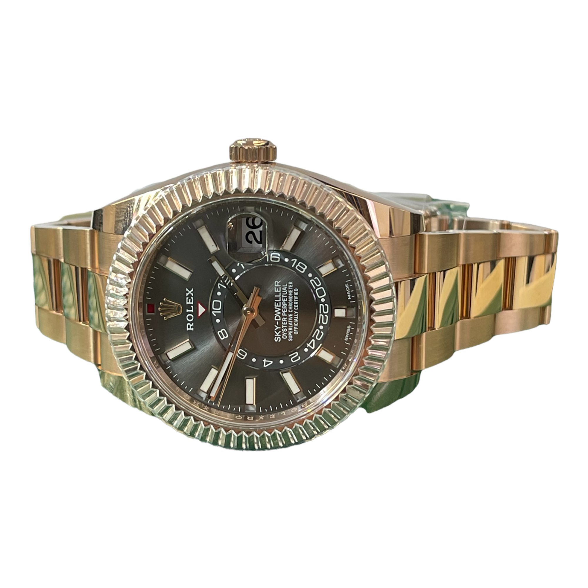 Rolex 42MM Sky- Dweller Watch 18K Rose Gold Ref # 326935 2021 Box and Card