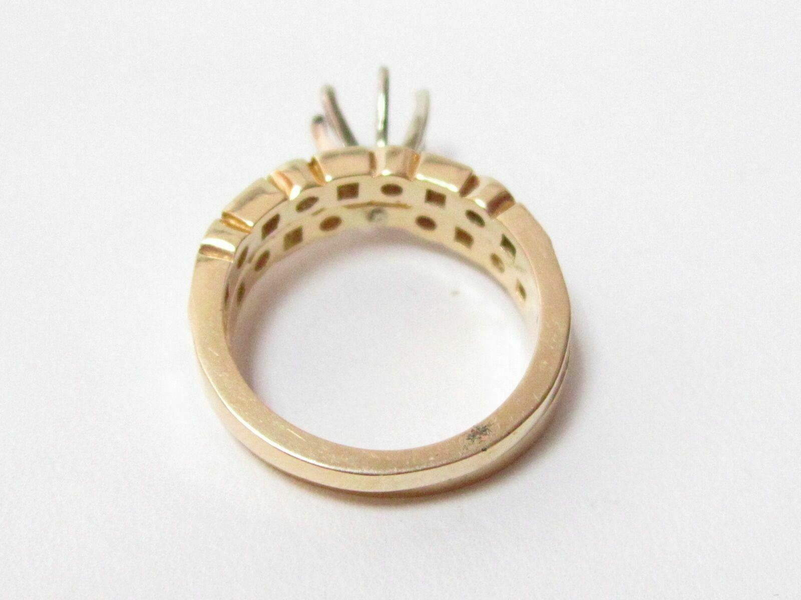 Fine .65 TCW Semi-Mount Diamond Wedding Set Ring Size 7 G SI-1 14k Yellow Gold
