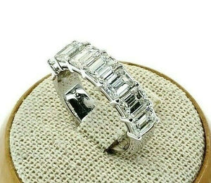 2.80 Carats Emerald Cut Diamond Anniversary Wedding Band Ring Average .40 Carat