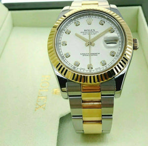 Rolex 41MM Diamond Datejust II Watch 18K Yellow Gold Stainless Steel Ref 116333