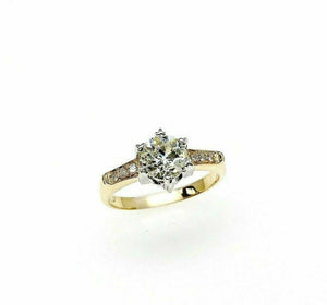Antique 1.14 Carats t.w. Old European Diamond Wedding/Engagement Ring 1960's