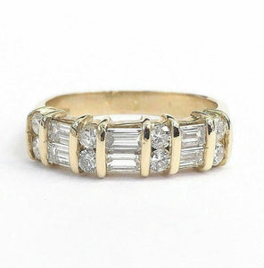 0.92 Carat t.w. Diamond Anniversary Ring 14K Gold 3.9 Grams