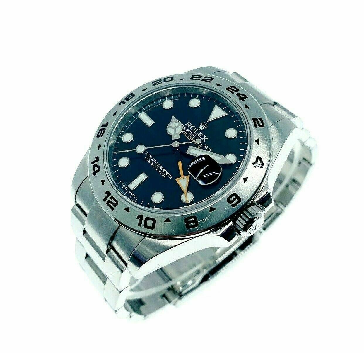 Rolex 42MM Black Explorer II Stainless Watch Ref # 216570 Engraved Serial wCard