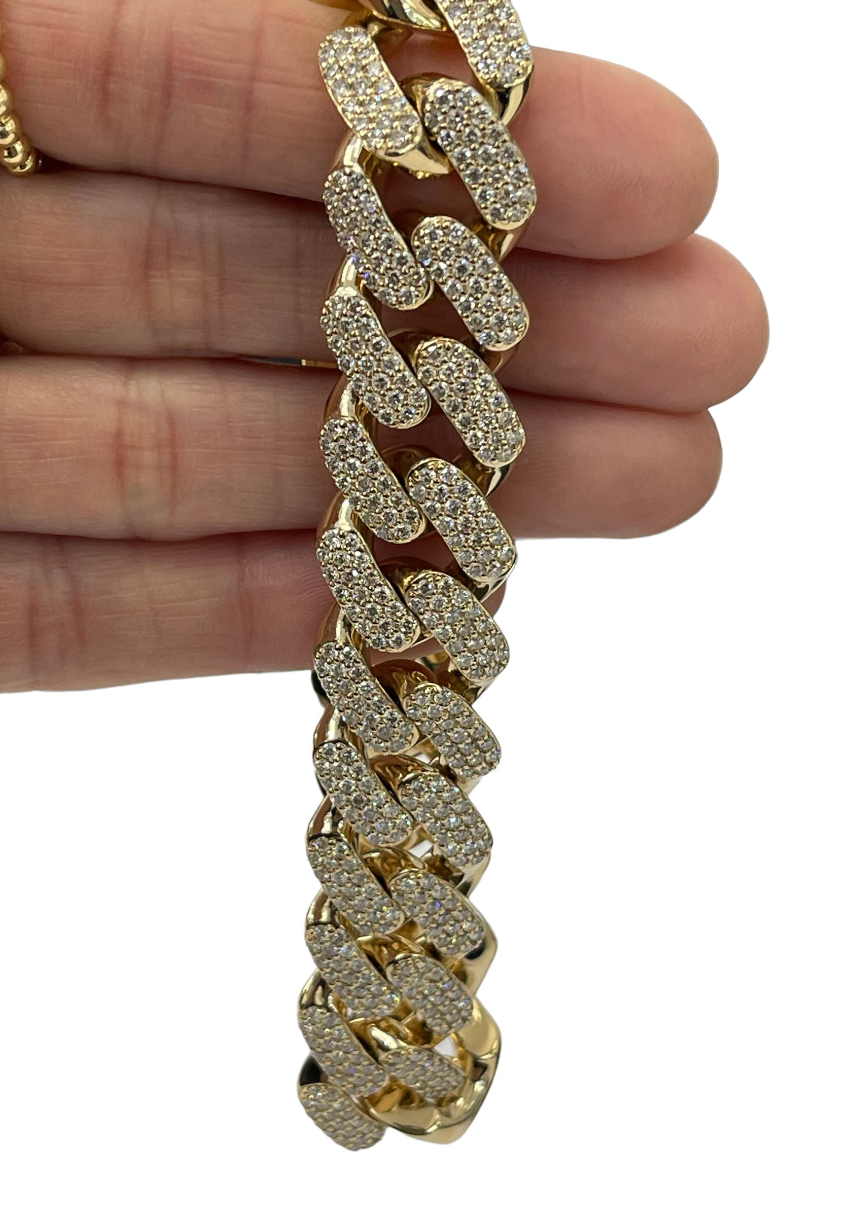 Cuban Link Diamond Bracelet Round Brilliants 10.85 Carats