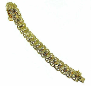 Estate Lady's Bracelet Solid 18K Yellow Gold 35.1 Grams 0.60 Inch Width