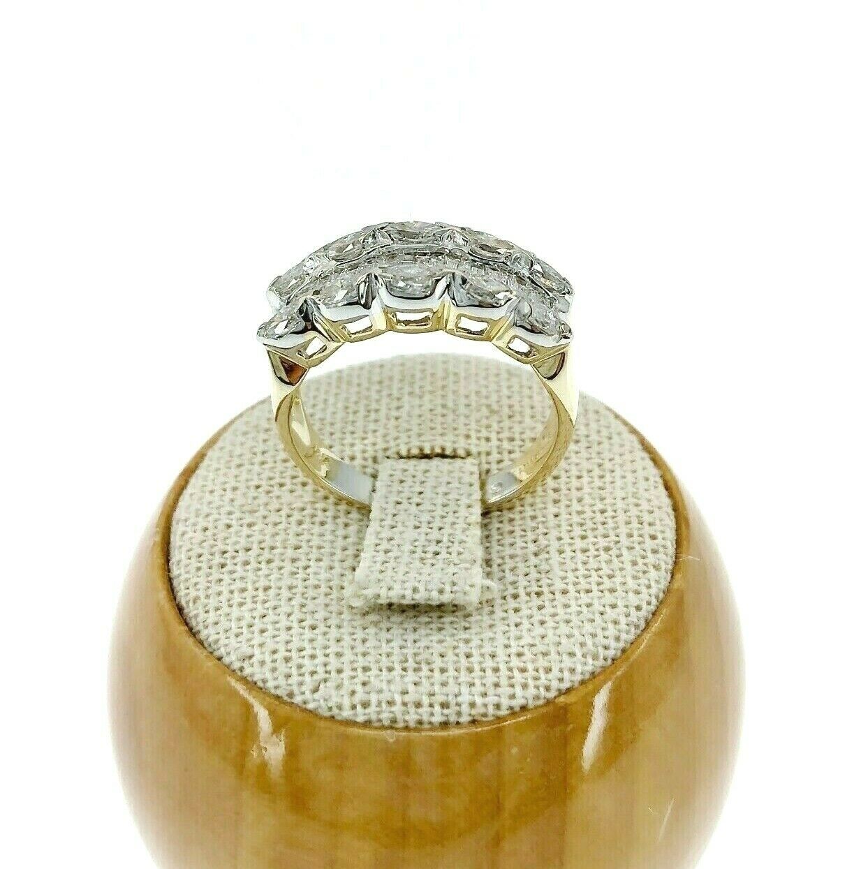1.15 Carats Marquise & Baguette Diamond Celebration/Anniversary Ring 14K 2 Tone