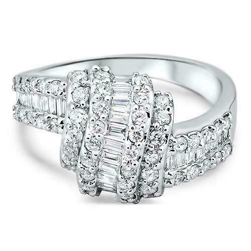 1.25 Carats t.w. Diamond Anniversary /Right Hand Ring 18K Gold 0.50 Inch Width