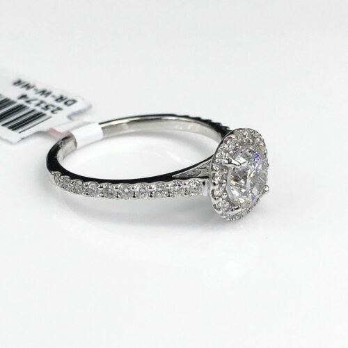 1.51 Carats t.w. Diamond Wedding/Engagement Halo Ring 0.96 Carat CenterDiamond