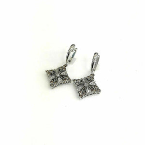 1.02 Carats t.w. White and Fancy Brown Diamond Dangle Earrings 14K White Gold