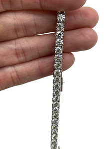 Tennis Bracelet Round Brilliants Diamonds 11.10 Carats White Gold