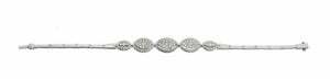 Fine 2.02TCW 5 Oval Cluster Diamond Bracelet G SI-1 14k White Gold 7.2 Inches