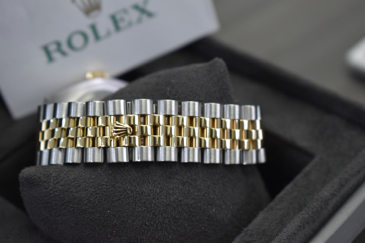 Rolex 36MM 18K Gold & Steel Datejust Diamond Dial Jubilee Band Watch R# 116233