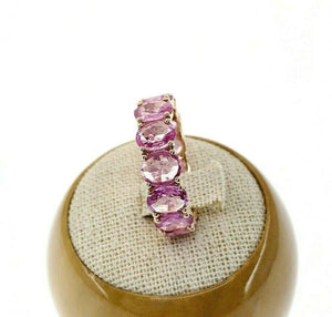Fine 7.00 Carats t.w. Pink Sapphire Custom Made Eternity Ring 14K Rose Gold