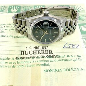 Rolex 36MM Datejust Watch Stainless Steel Ref #16200 Jubilee Band Box Papers