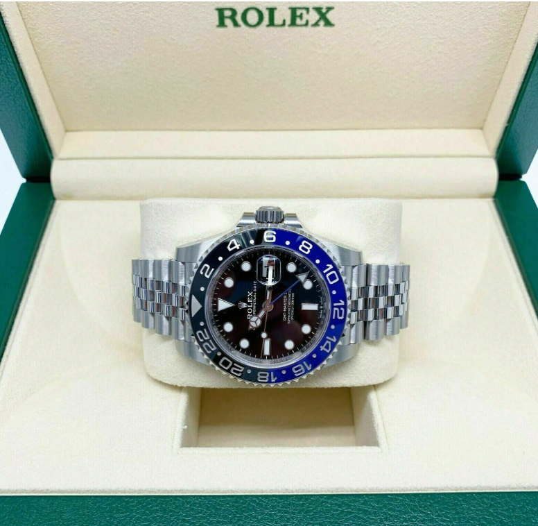 Rolex 40MM Ceramic GMT Master II Batman Stainless Steel Watch Ref 126710BCNR