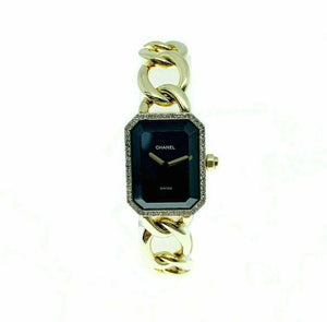 Rare Chanel Premier Solid 18K Yellow Gold 26 x 20 MM Watch Factory Set Diamonds