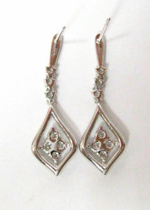 Round Brilliant Diamond Marquise Shape Dangling Earrings G VS2 18k White Gold