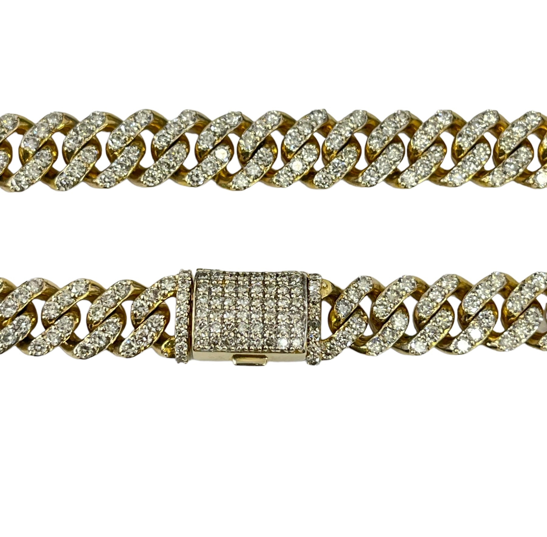 Cuban Links Diamond Chain Necklace Yeloow Gold 10kt