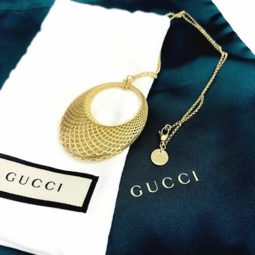 GUCCI Italian Made 18K Diamantissima Pendant with 18K Yellow Gold GUCCI Chain