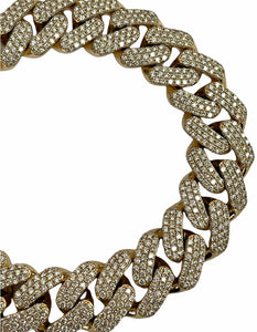 Round Brilliants Cuban Link 15mm Wide Yellow Gold