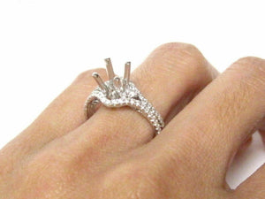 Fine 4 Prongs Semi-Mounting Princess Cut Diamond Ring Engagement 18k .80 TCW
