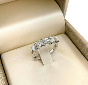1.35 Carats t.w. Trellis Round Diamond Wedding Band /Anniversary Ring 14K Gold