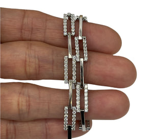 Link Bracelet Round Brilliant Diamonds White Gold 14kt
