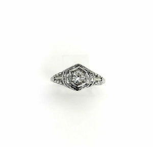 Antique Old Euro Cut Diamond Wedding/Engagement Ring G VS 0.30 Carat 18K