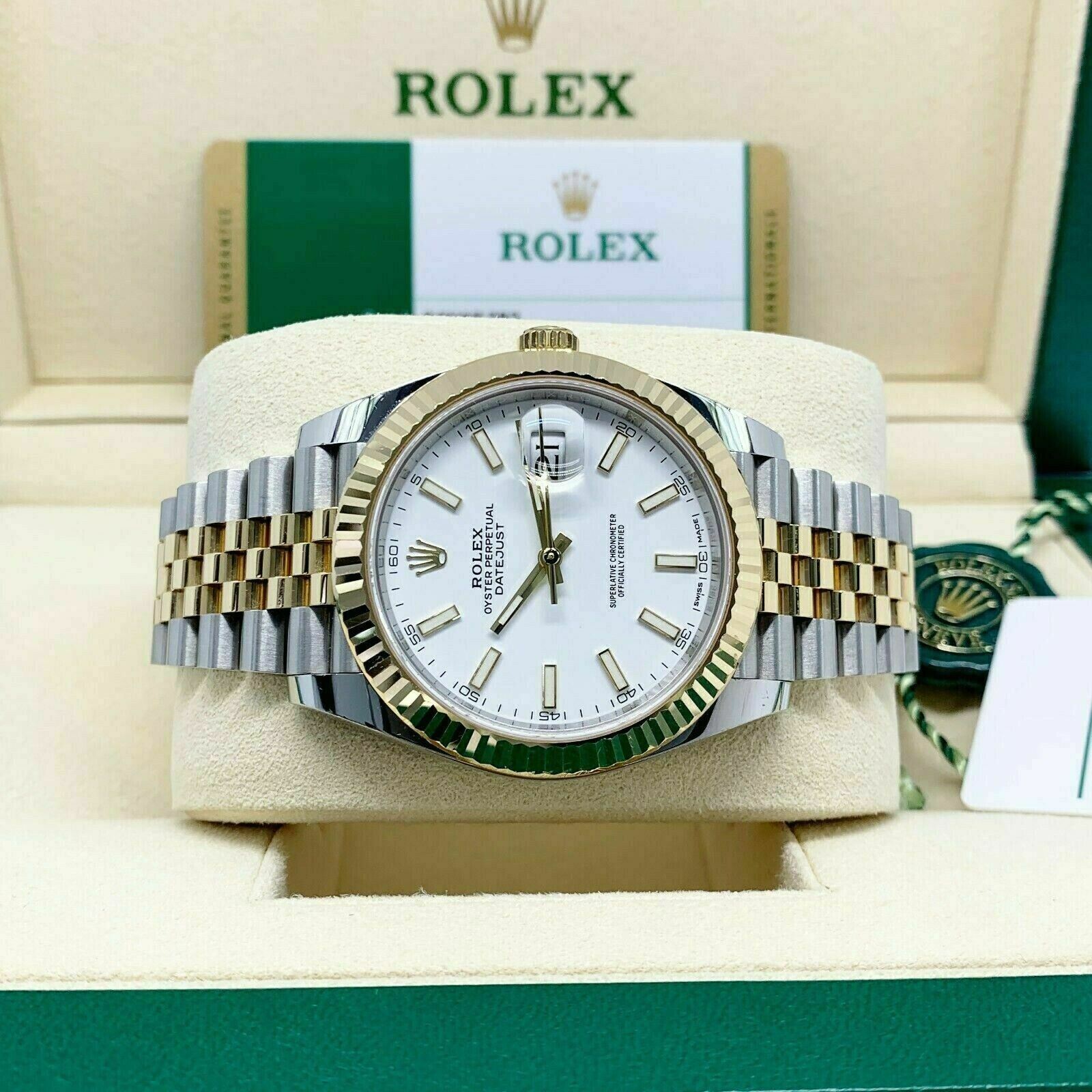 Rolex 41MM Datejust II Watch 18K Yellow Gold Stainless Steel Ref 126333 BoxCard
