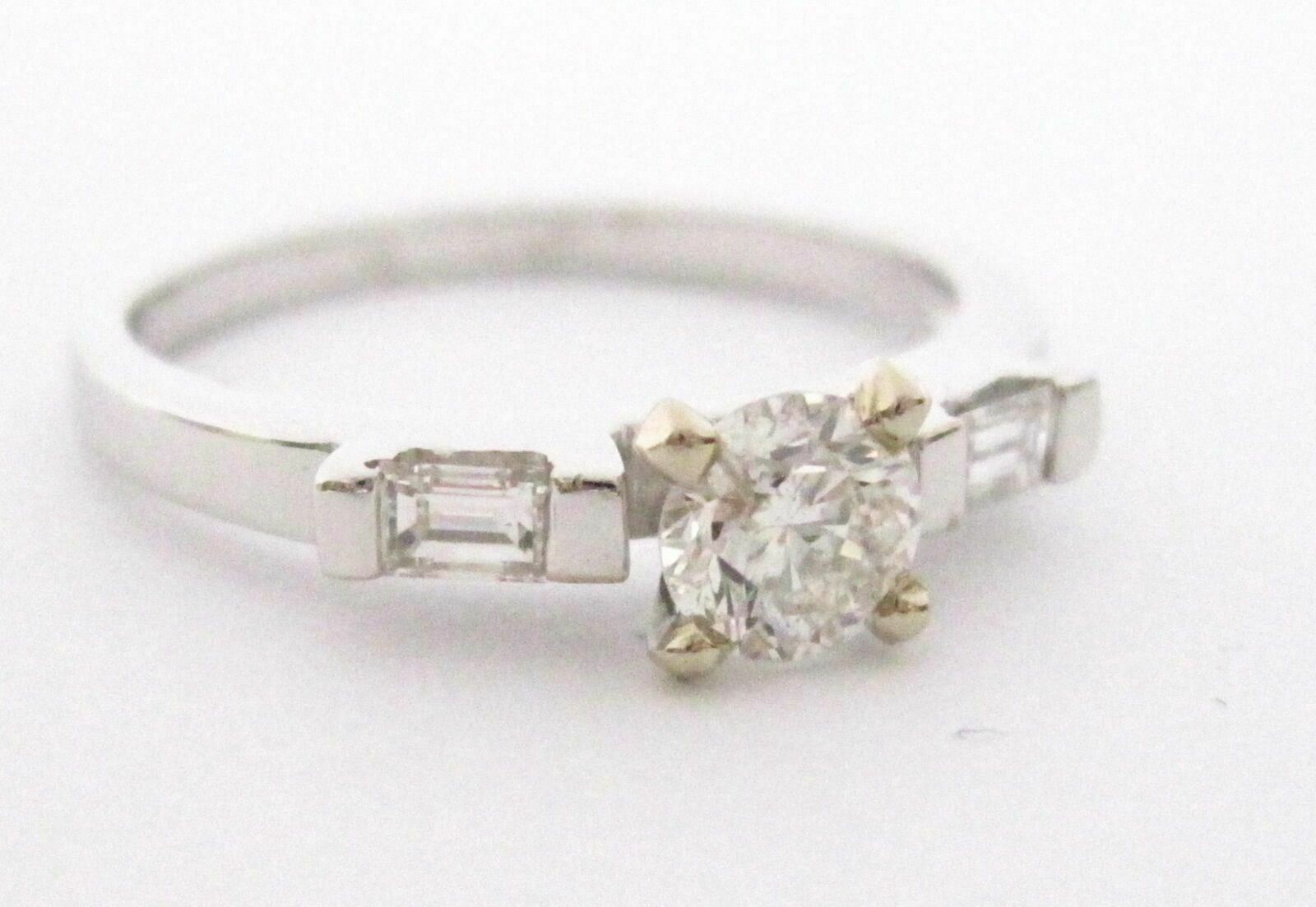.70 TCW Round & Baguette Diamonds Engagement/Anniversary Ring Size 7 G VS2 14k