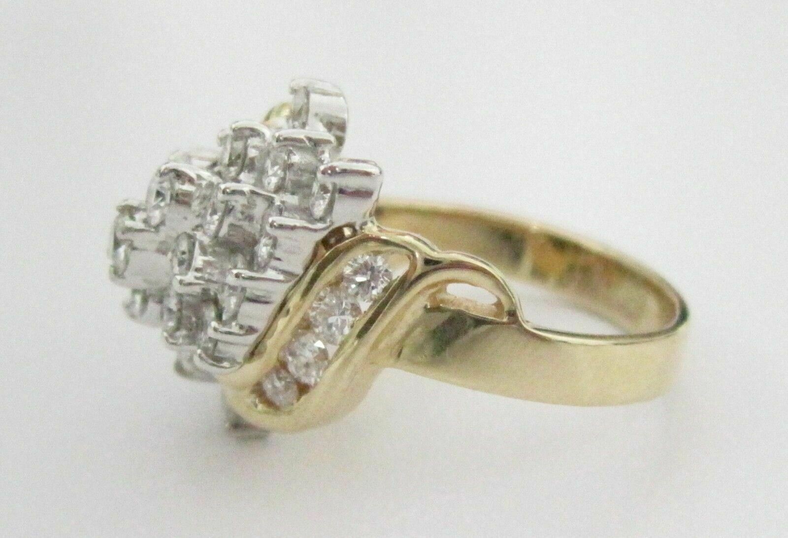 2.15 TCW Round Brillaint Flower Cluster Diamond Ring F-VS2 14k White Gold