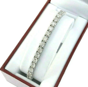 12.37 Carats t.w. Diamond Tennis Bracelet 14K White Gold G Color Round Diamonds