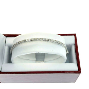5.11 Carats t.w. Diamond Eternity Prong Set Bangle Bracelet 14 Karat White Gold