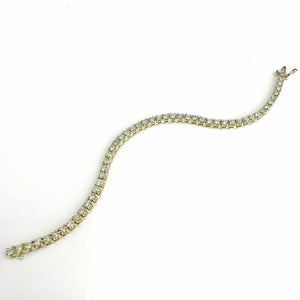 5.03 Carats t.w. Diamond Tennis Bracelet 14K Yellow Gold 50 Round Diamonds New