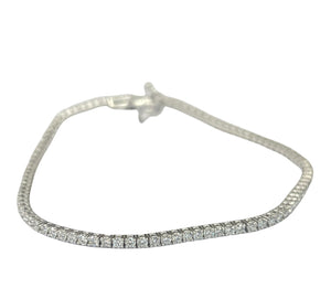 Round Brilliants Line Tennis Diamond Bracelet White Gold 14kt