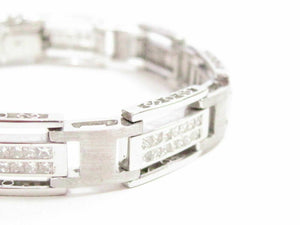 4.75 TCW Handmade Men's Princess Cut Diamond Bracelet G SI1 14k White Gold